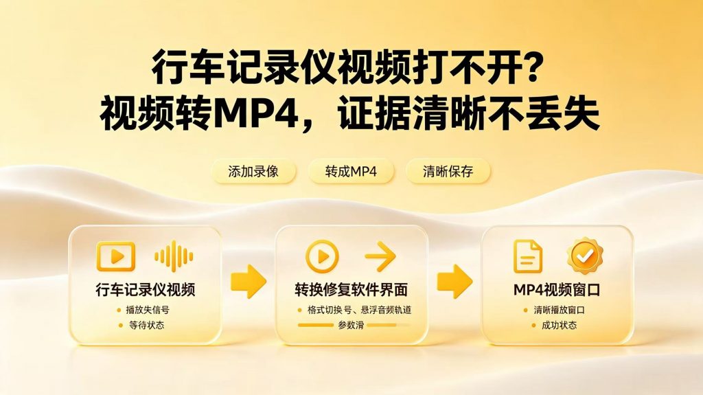 行车记录仪视频打不开？视频转MP4，证据清晰不丢失