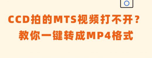 CCD相机拍的MTS视频打不开？教你一键转成通用MP4格式