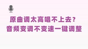 唱歌原曲调太高唱不上去？音频变调不变速一键调整