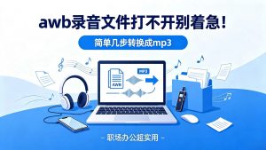 awb录音文件打不开别着急！简单几步转换成mp3，职场办公超实用