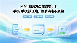 MP4 视频怎么压缩变小？手机3步无损压缩，画质清晰不变糊