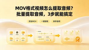 MOV格式视频怎么提取音频？批量提取音频，3步就能搞定