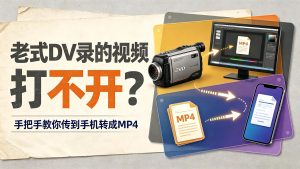 老式DV录的视频打不开？手把手教你传到手机转成MP4