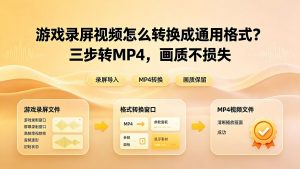 游戏录屏视频怎么转换成通用格式？三步转MP4，画质不损失