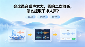 会议录音噪声太大，影响二次收听，怎么提取干净人声？