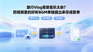旅行Vlog背景音乐太杂？把视频里的好听BGM单独提出来存成歌单