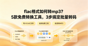 flac格式如何转mp3？5款免费转换工具，3步搞定批量转码